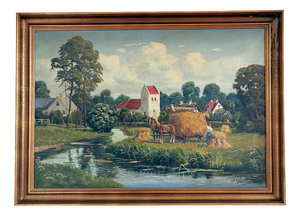 European Artist, Countryside Landscape, 1970s, Oil Painting