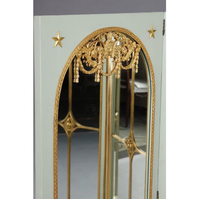 Screen Room Divider with Mirrors on Each Panel in Lacquered Wood and Gilt Bronze, 1880 For Sale - Image 9 of 18