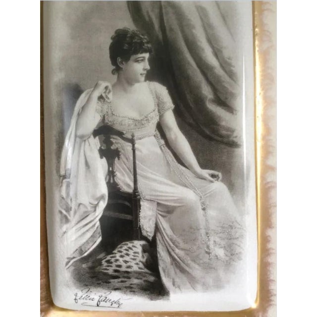 Victorian c1880s Antique Ironstone Platter, Theater Actress Lillie Langtry A rare antique Ironstone Platter or Serving...