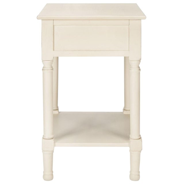 Tate 1 Drawer Accent Table in Distressed / White For Sale - Image 10 of 11