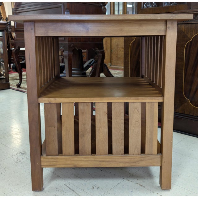 Wood Stickley Mission Cherry Wood Book Table For Sale - Image 7 of 9