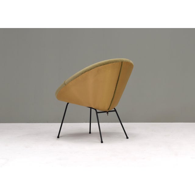 Velvet Circle Armchair, 1950s For Sale - Image 14 of 18