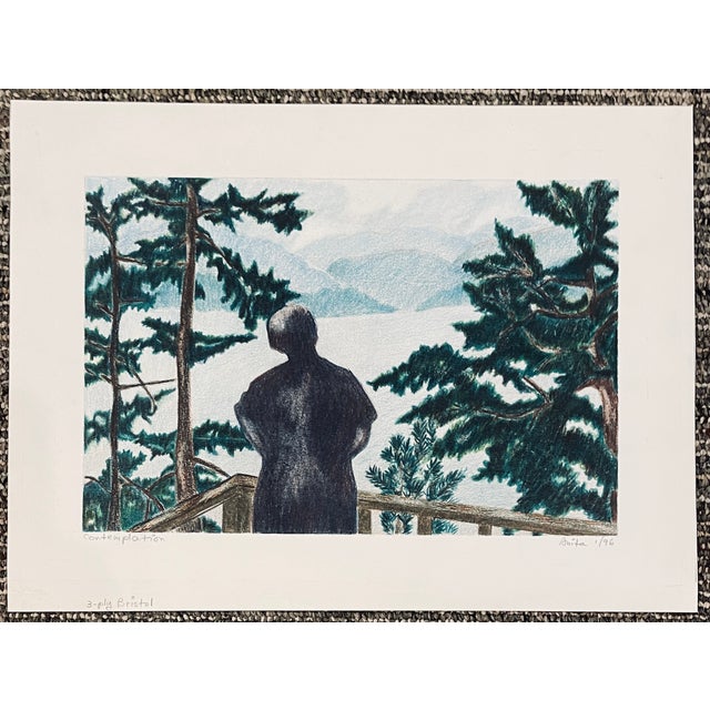 1996 Contemplation Prismacolor Drawing by Anita For Sale - Image 4 of 6