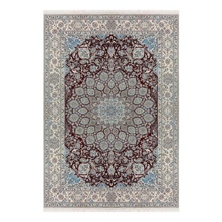 Hand-Knotted Silk and Wool Nain Rug For Sale