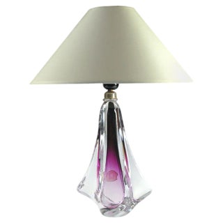 Belgian Glass Table Lamp from Val St. Lambert, 1960s For Sale