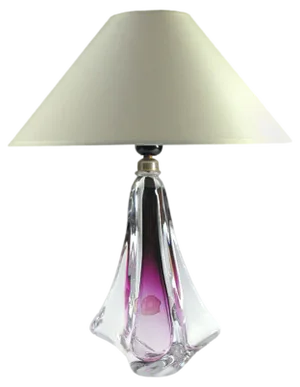 Belgian Glass Table Lamp from Val St. Lambert, 1960s