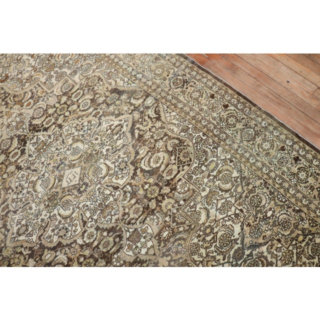 Antique Zabihi Collection Persian Malayer Brown Corridor Runner - 5'5" x 17'6" For Sale - Image 10 of 12