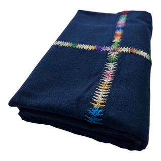 Vintage Guatemalan Indigo Cotton Corte Textile For Sale