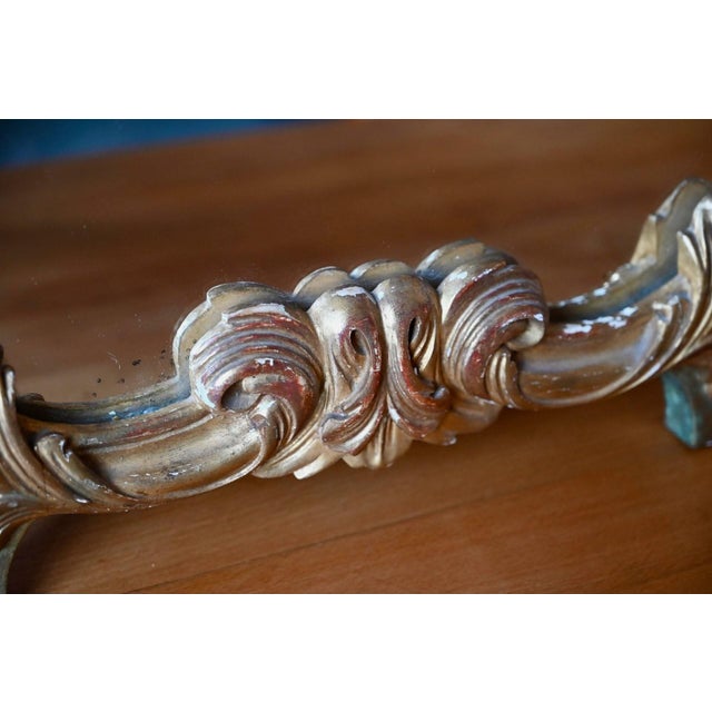 Baroque Gilt Table Mirror in Carved and Stuccoed Wood, 1950s For Sale - Image 3 of 9