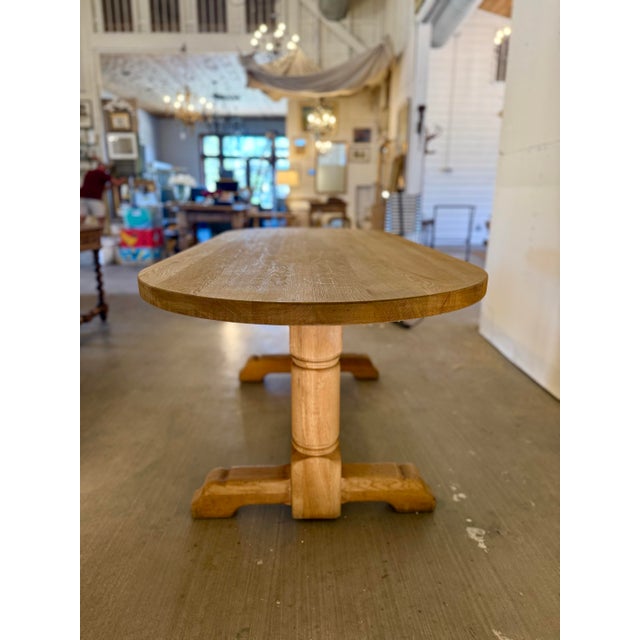 Wood Vintage French Racetrack Oval Dining Table For Sale - Image 7 of 12