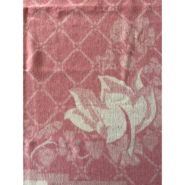 Pink Vintage Orr Health All Wool Reversible Blanket For Sale - Image 8 of 12