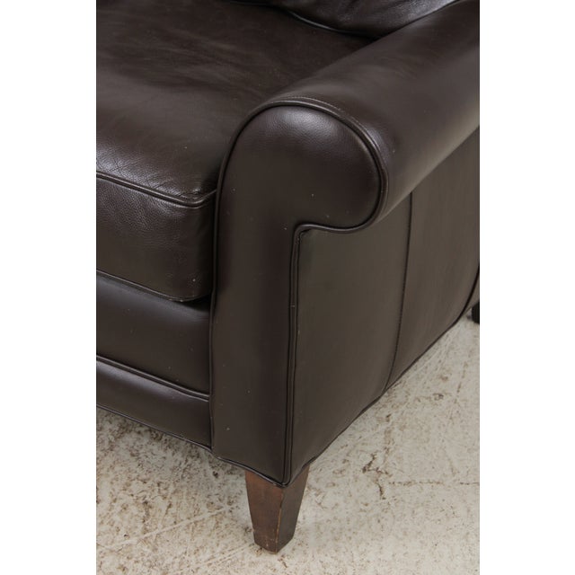 Hancock & Moore 3 Seat Leather Loveseat Sofa For Sale - Image 14 of 16
