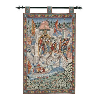 Procession From Camelot Loom Woven Tapestry - (With Loops) 106 X 64 Cm (3'6" X 2'1" ) - Requires Rod Size 2 For Sale