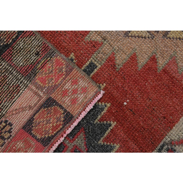 1970s Vintage Turkish Oushak Handmade Wool Cotton Orange Runner Rug For Sale - Image 10 of 11