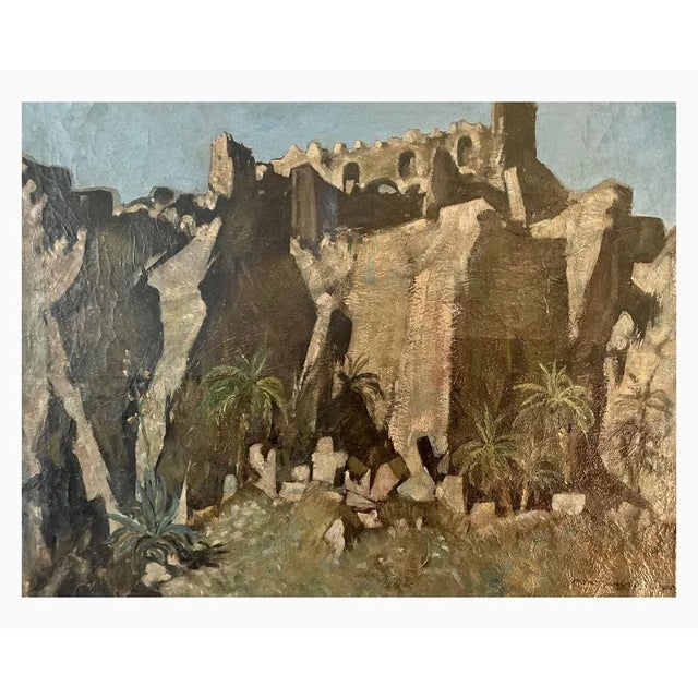 Carrera, Ruins in the Desert, 1920s, Oil on Canvas For Sale - Image 6 of 6