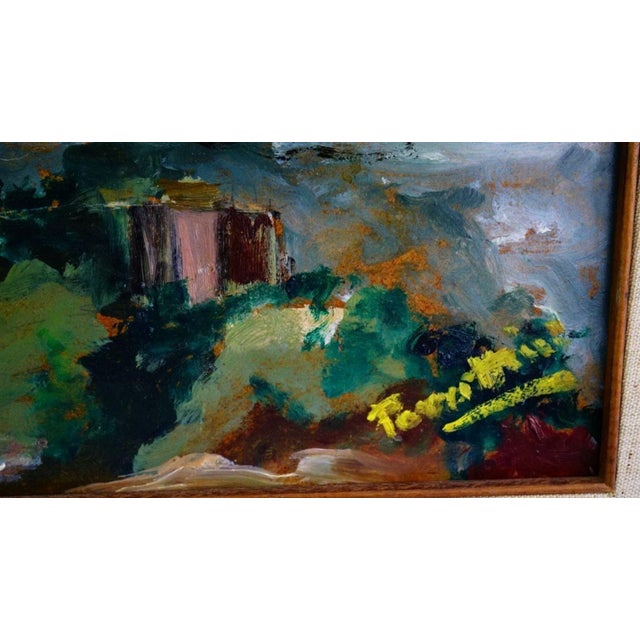 20th Century, View of a Village and Aqueduct in the Roman Countryside, 1920s, Oil Painting on Masonite, Framed For Sale - Image 6 of 12