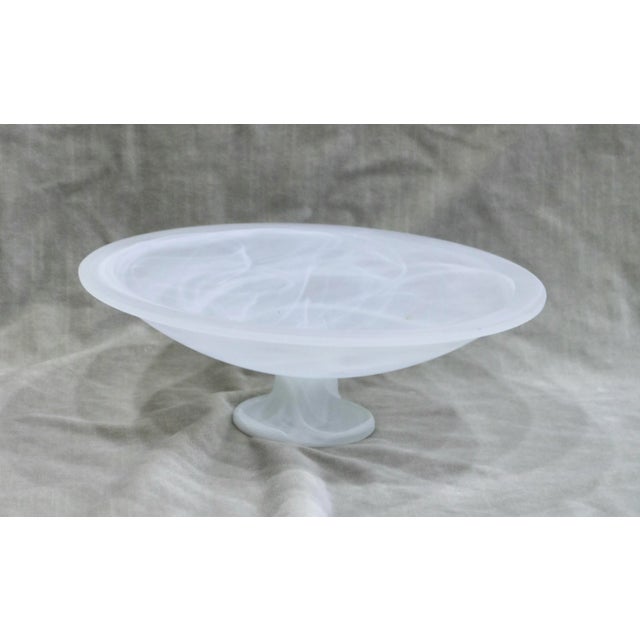 Vintage Italian Classical Alabaster Pedestal Compote Bowl