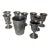 Mid 20th Century Pewter Grape Motif Cordials and 1 Cup for Wine Fountain Ensemble- 9 Pieces For Sale