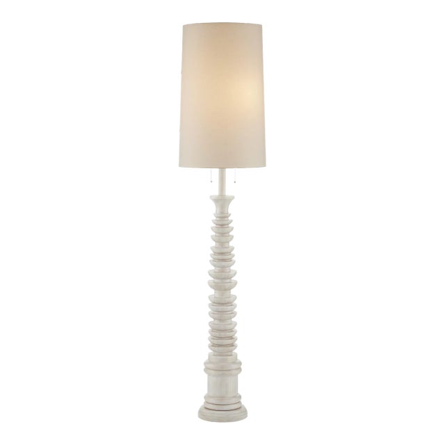 Currey & Company Malayan White Floor Lamp For Sale