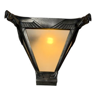 Art Deco Nickel-Plated Bronze Wall Light by Max Le Verrier, 1920s For Sale