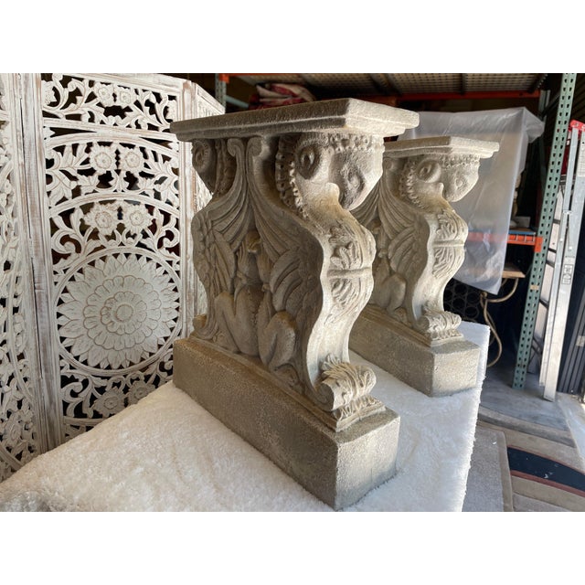 1960s Pair of Neoclassical Revival Style Pedestals for Dining Table For Sale In Naples, FL - Image 6 of 12
