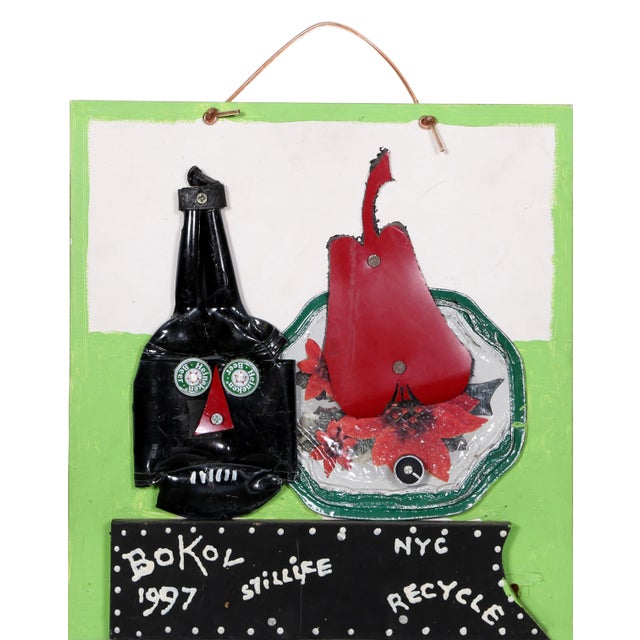 Konstantin Bokov, Still Life, Acrylic on Board and Found Art Collage, Signed and Dated For Sale