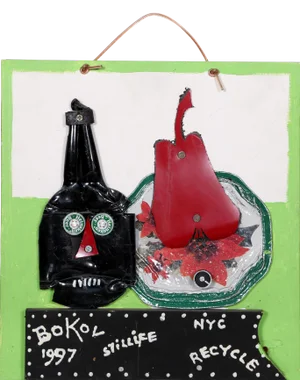 Konstantin Bokov, Still Life, Acrylic on Board and Found Art Collage, Signed and Dated