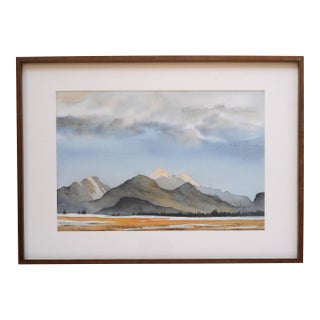 Jack Garver Mountains Landscape Watercolor Painting For Sale