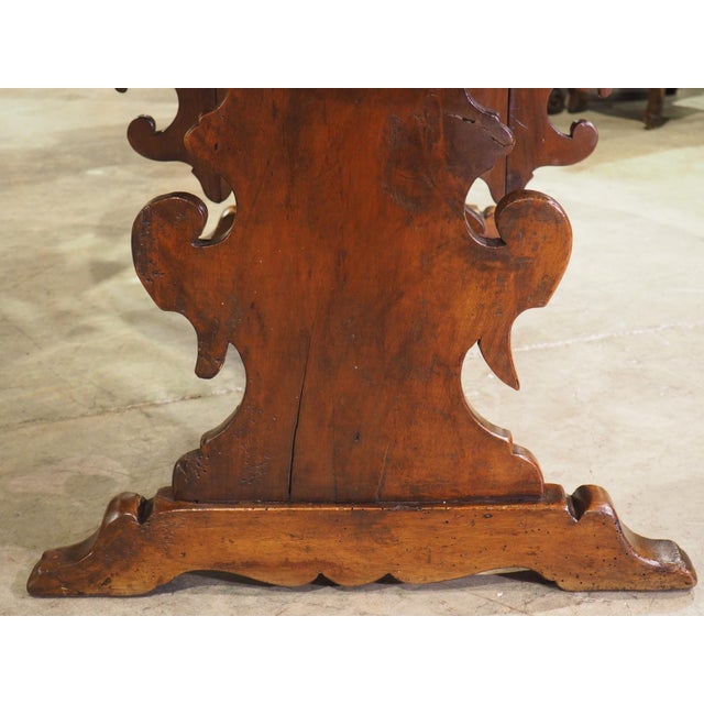 Wood Antique Walnut Drop Leaf Table From Tuscany, Italy, Early 19th Century For Sale - Image 7 of 18