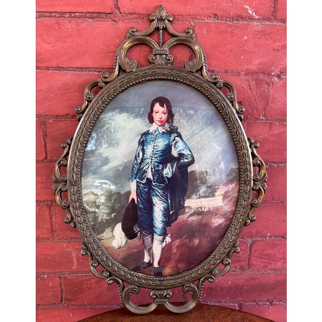 Late 20th Century Vintage Framed Reproduction “The Blue Boy” by Thomas Gainsborough For Sale - Image 5 of 8