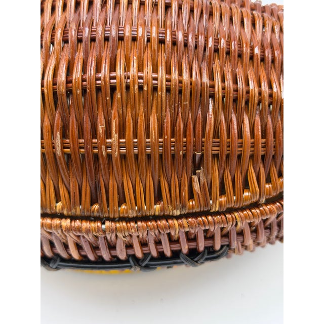 1980s Vintage Wicker Football Basket For Sale - Image 5 of 9