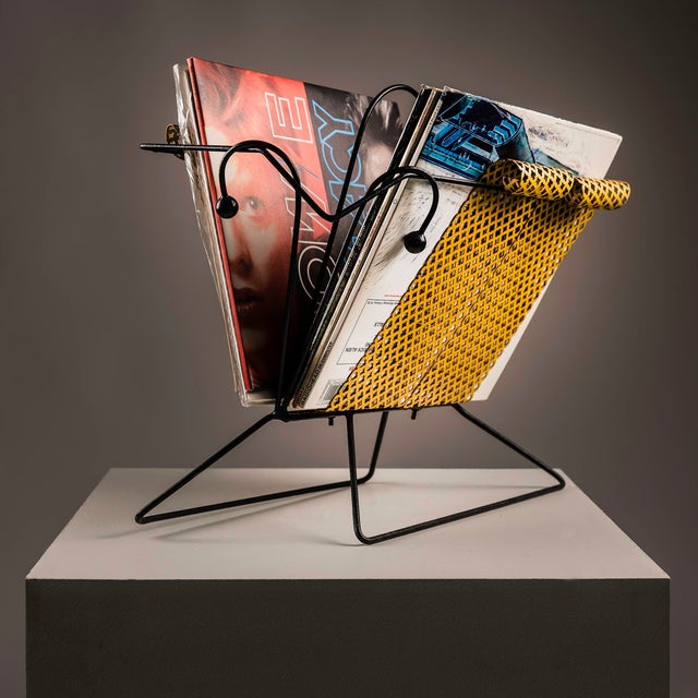Black Magazine Holder in the style of Mathieu Matègot, France, 1950s For Sale - Image 8 of 8