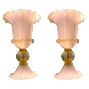 Murano Glass Table Lamps, Set of 2