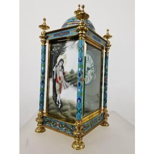 Vintage Asian Cloisonne Clock For Sale - Image 10 of 13