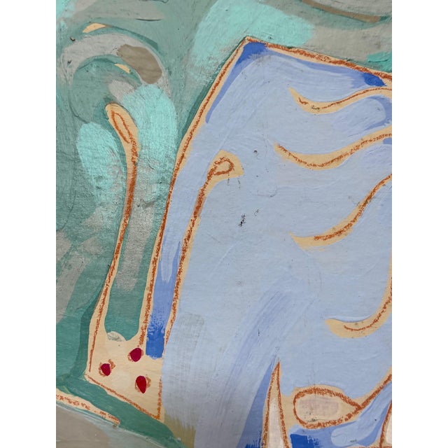 Vintage 1980s Subtle Patterned Abstract Painting, Framed For Sale In Miami - Image 6 of 10