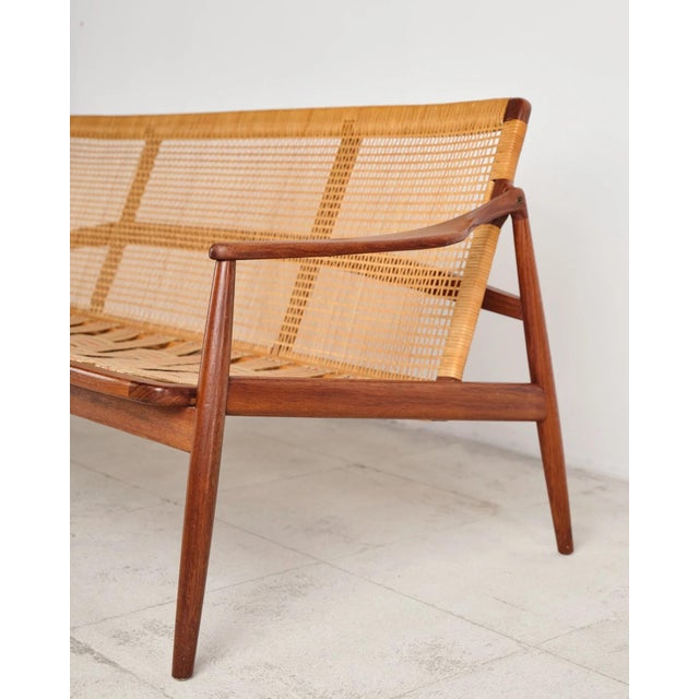 Teak Sofa with Cane Webbing, 400 Series by Hartmut Lohmeyer for Wilkhahn, Germany, 1960s For Sale - Image 12 of 18