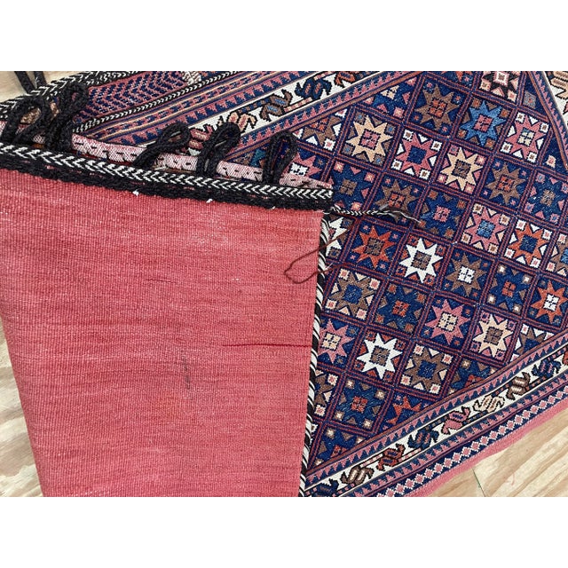 Antique Azerbaijan Saddle Bag/ Soumak Kilim Weave For Sale - Image 4 of 9
