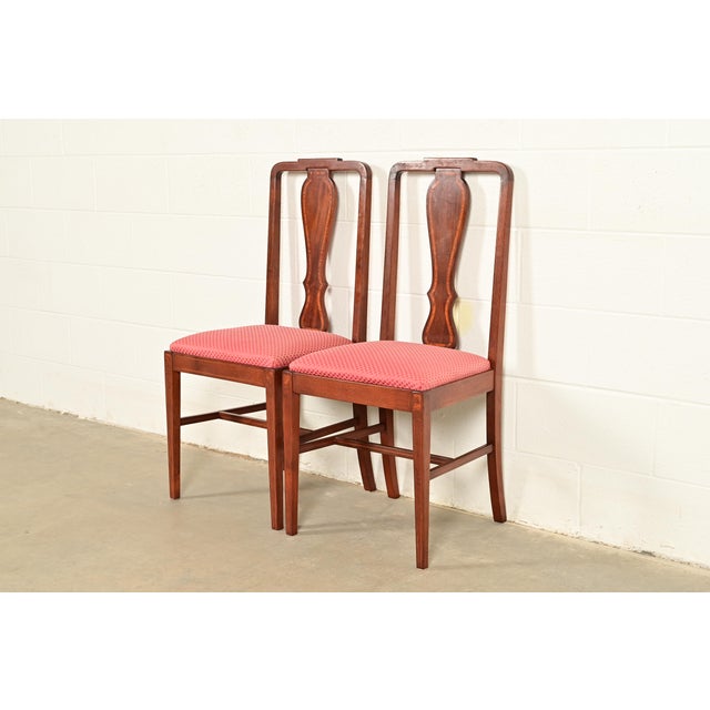 Baker Furniture Company Baker Furniture Style Federal Inlaid Mahogany Side Chairs or Dining Chairs, Pair For Sale - Image 4 of 13