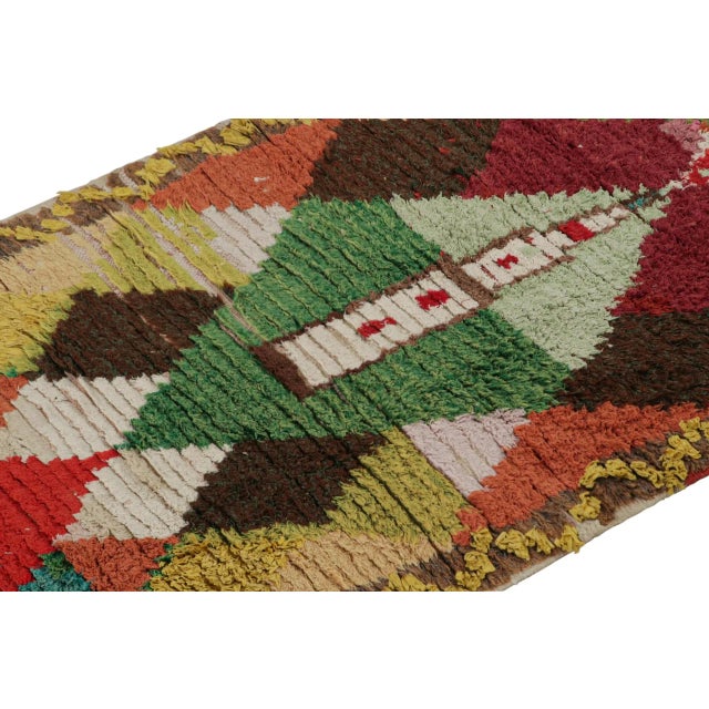 Rug & Kilim Vintage Azilal Moroccan Runner in Polychromatic Geometric Patterns by Rug & Kilim For Sale - Image 4 of 7