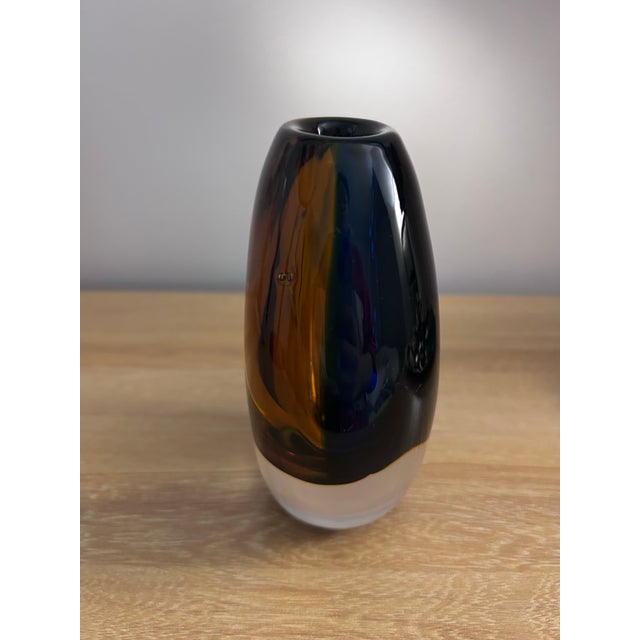 1960s Mid-Century Modern Scandinavian Sommerso Glass Vase by Vicke Lindstrand for Kosta Boda For Sale - Image 5 of 6