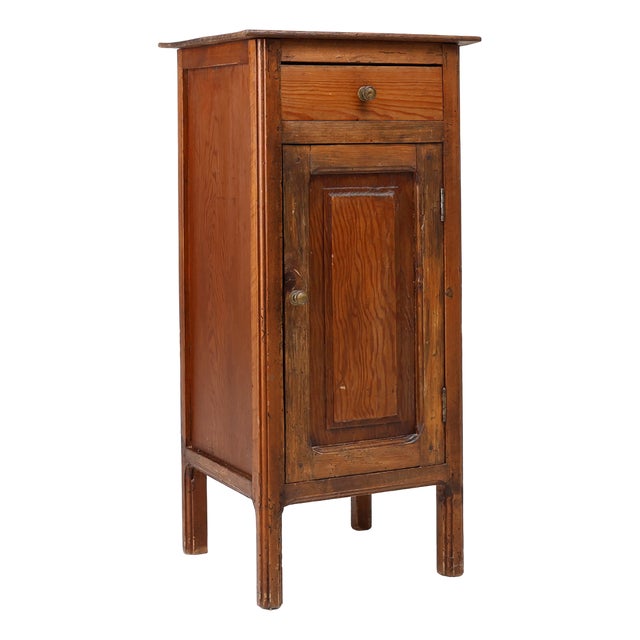 Antique French Nightstand in Pine Wood, 19th Century For Sale