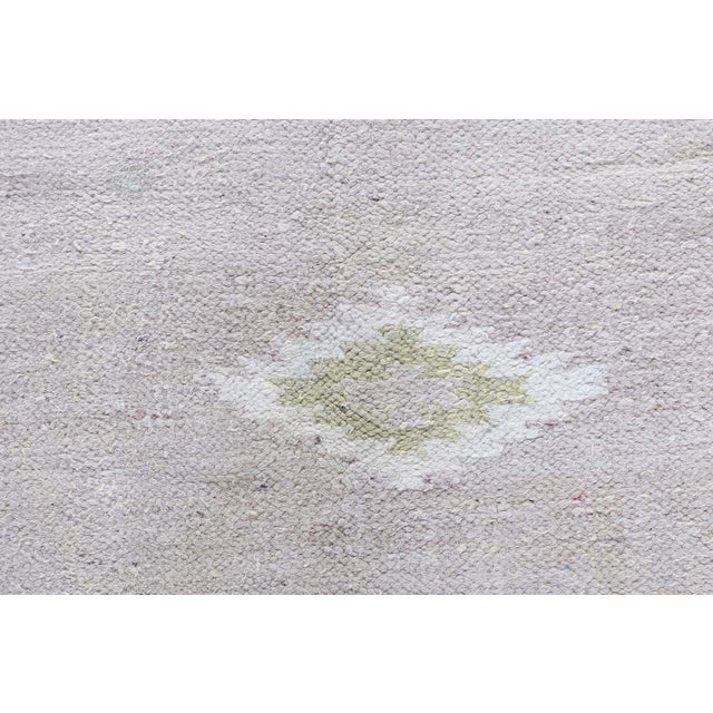English Doris Leslie Blau Indian Dhurrie - Mid-Century Lavender Flatweave Cotton Rug For Sale - Image 3 of 10