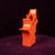 Abstract Orange Ceramic Sculptural Vase, 1980 For Sale - Image 4 of 18