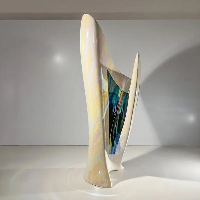 Sculptural Iridescent Ceramic Vase, 1960s-1970s For Sale - Image 11 of 15