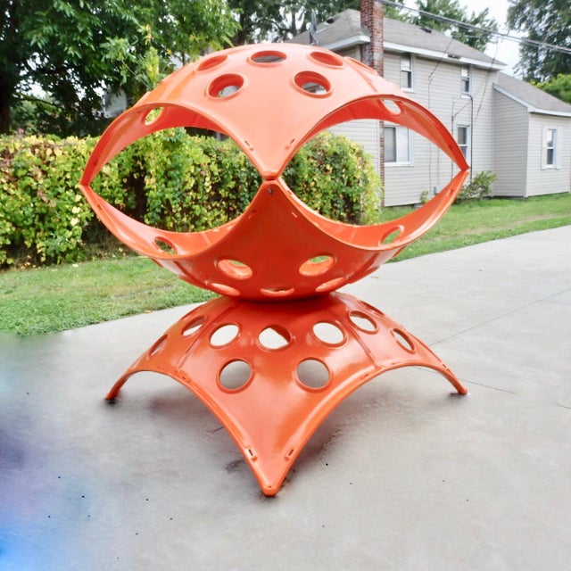 Mid-Century Modern Large Modular Cast Aluminum Orange Yard Art Indoor Outdoor Playground Sculpture For Sale - Image 3 of 13