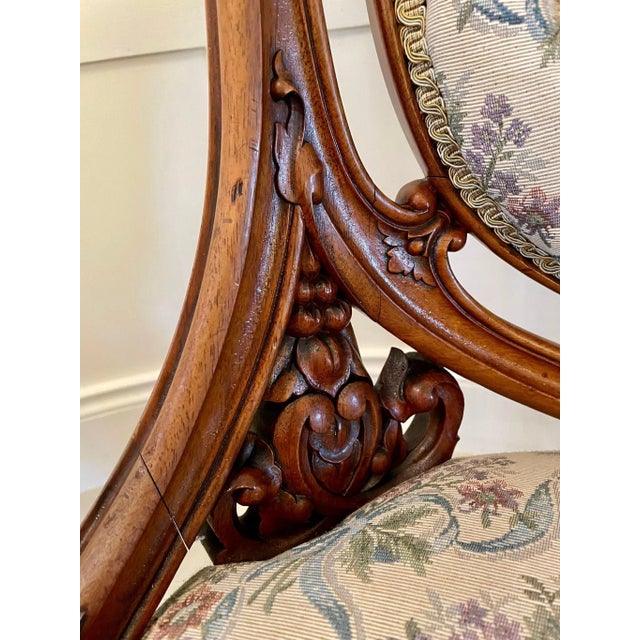 Set of Antique Victorian Carved Walnut Chairs For Sale - Image 12 of 17