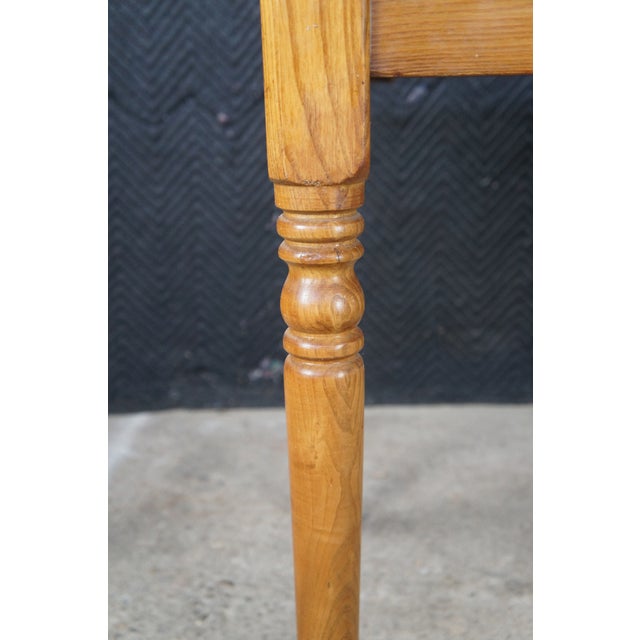 Vintage American Country Farmhouse Pine Library Table Desk Dining Breakfast Table For Sale - Image 4 of 12