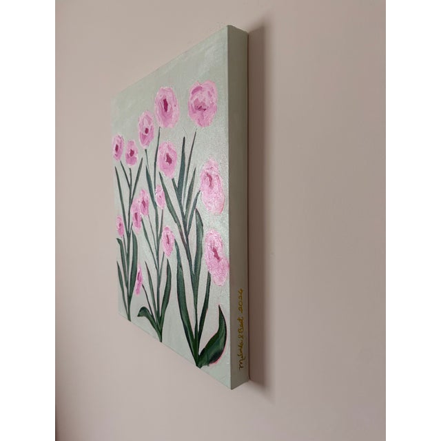 Abstract Modern Abstract Folk Art Floral Acrylic Painting, “Blooms of Tennessee,” Framed, Signed, Dated For Sale - Image 3 of 6
