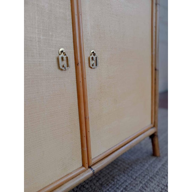 Bamboo Cabinets in Raffia, 1970s, Set of 2 For Sale - Image 11 of 12