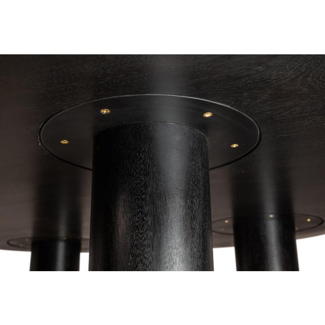 Organic Modern Dining Table in Solid Ebonized African Sapale Mahogany by Mark Leblanc, Usa, C. 2023 For Sale - Image 11 of 12